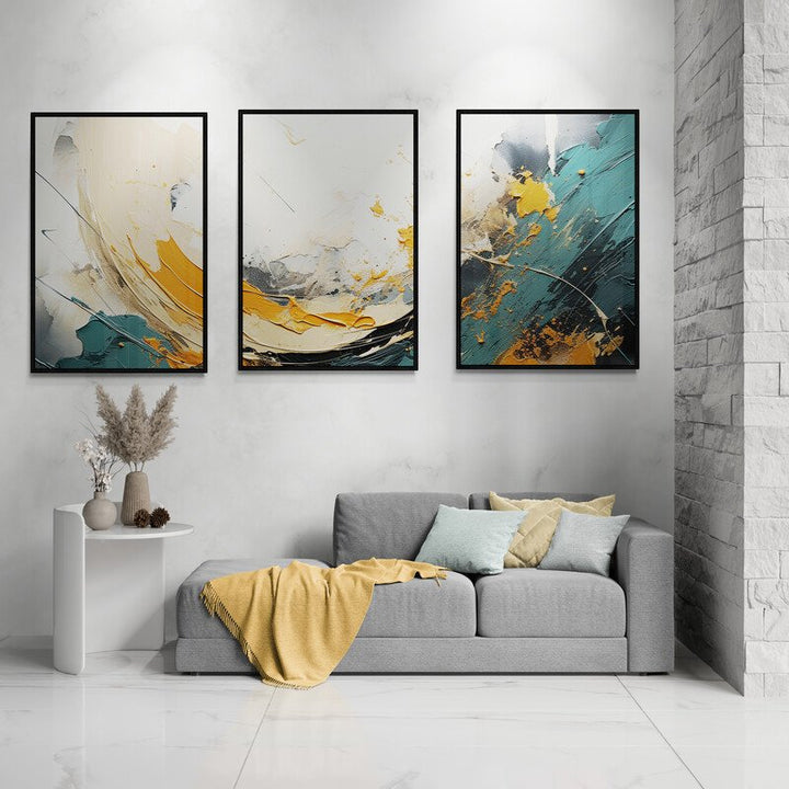 3 tableaux Abstraite Créative Moderne